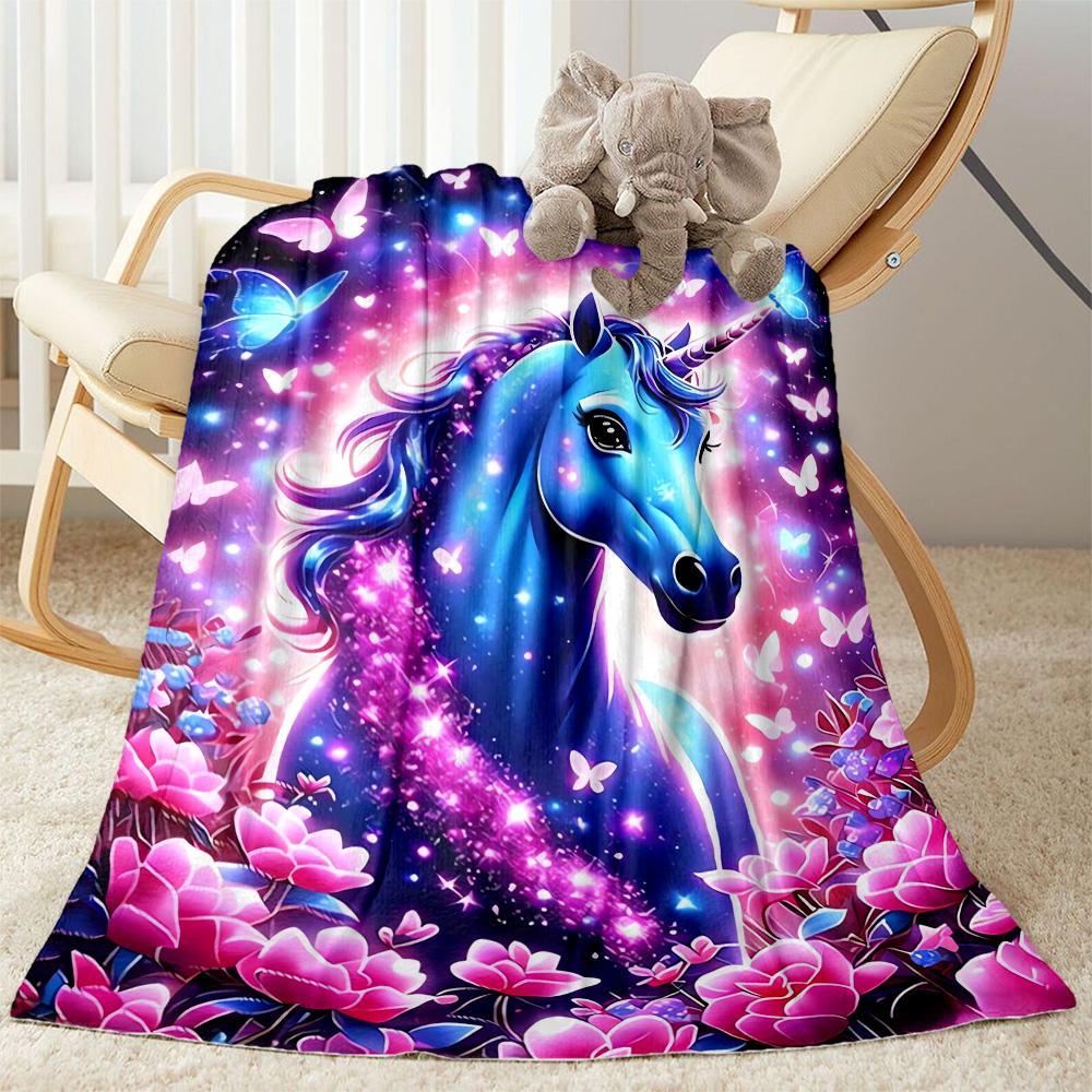 1pc Butterfly and Roses Blanket Soft Comfortable Lightweight All Season Multi Purpose Blanket Travel Camping Picnics Sofa Office Bed Living Room Gift