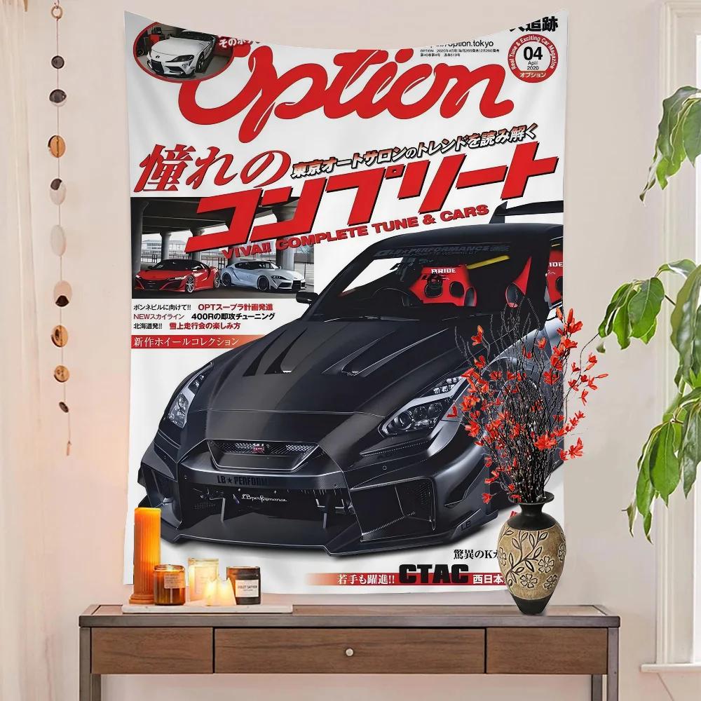 Car Poster Motorsport GTR Sport Cars Chart Tapestry Home Decoration Hippie Bohemian Decoration Divination Wall Hanging Decor