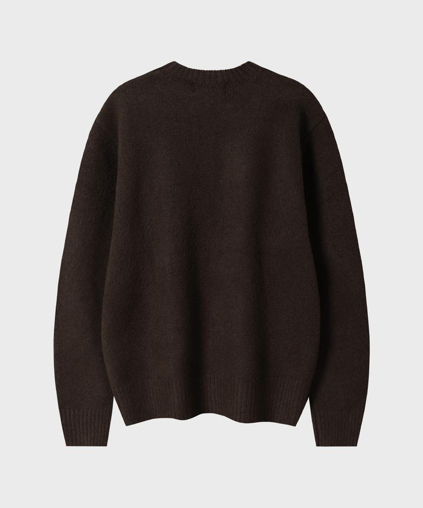 LEIRE Wool Mohair Round Knit [Dark Brown]
