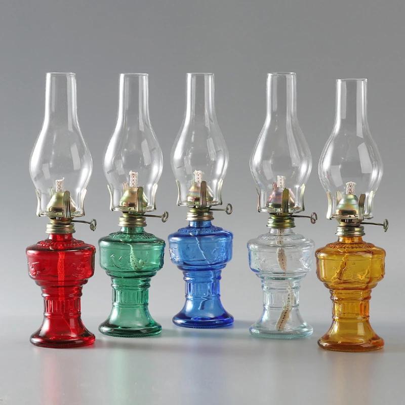 Rural Oil Lamp Lantern Glass Kerosene Lamp Retro Indoor Oil Lamp Home Decoration Lighting Oil Lamp