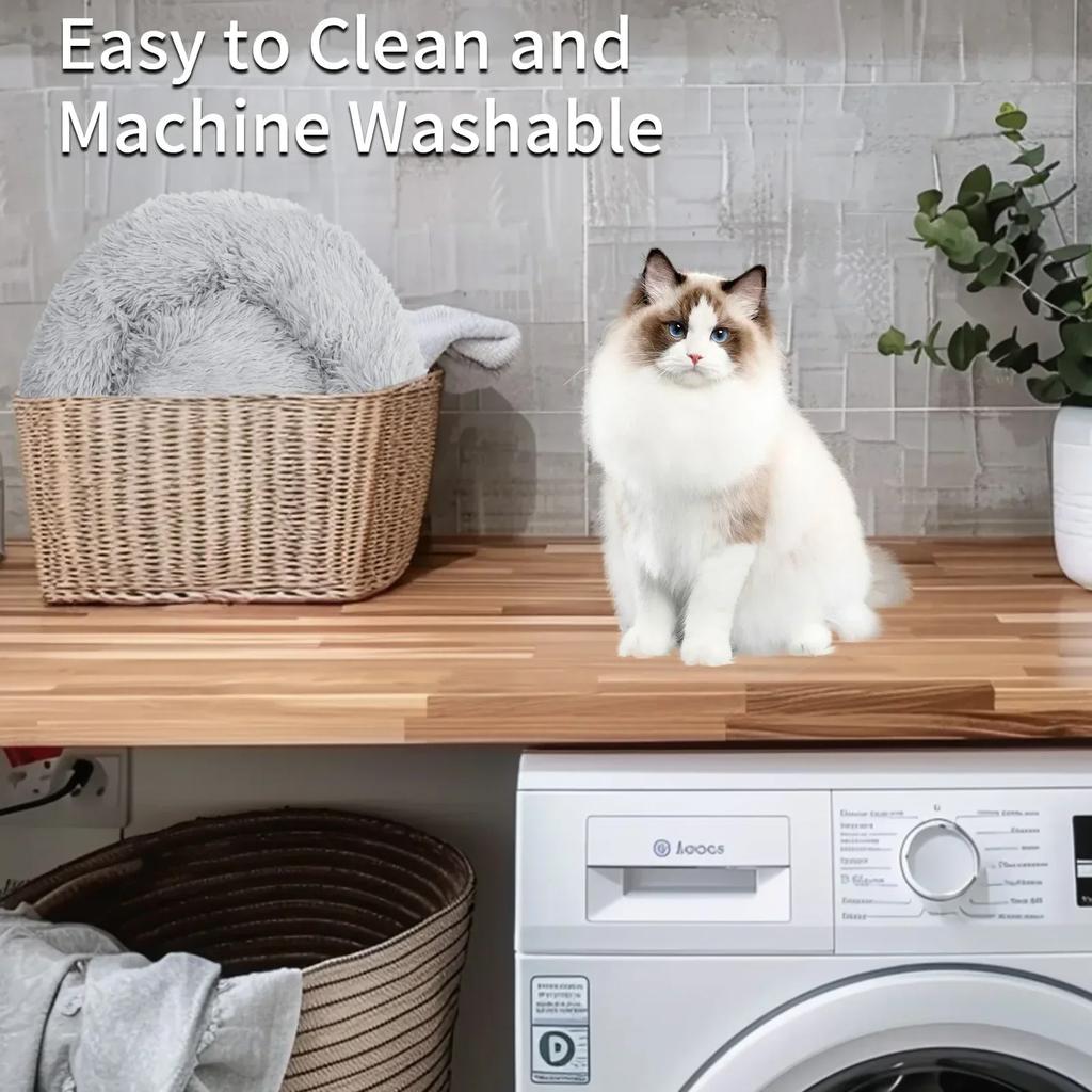 40cm Round Pet Bed for Large Dog Bed Super Soft Cat Bed Long Plush Dog House for Medium Dog House Winter Warm Sleeping Mats