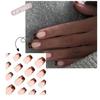 24Pcs Press on Nail Almond Glues on Nail French Fake Nail Designs False Nail Artificial Nail Gifts for Women and Girls
