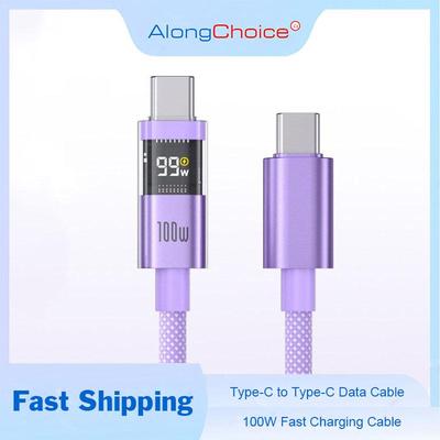 Digitale Display 100W Super Charge Kabel Type-C naar Type-C PD 30W Snelladen USB naar Type-C C-C Voor iphone 15 16 Xiaomi Huawei
