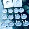 Pack of 10pcs European Safe Child Outlet Protector Shock Prevention Wall Socket Cover for Toddler Safety Home White