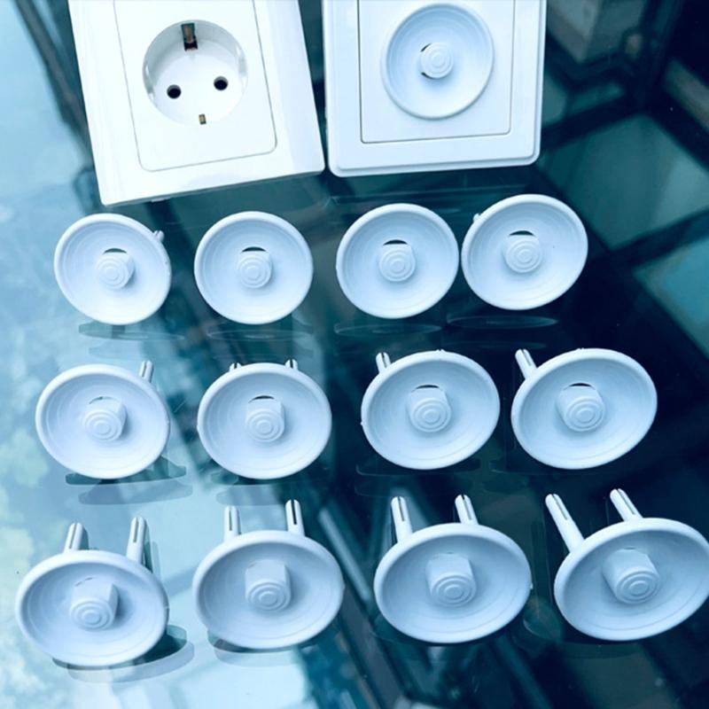 Pack of 10pcs European Safe Child Outlet Protector Shock Prevention Wall Socket Cover for Toddler Safety Home White