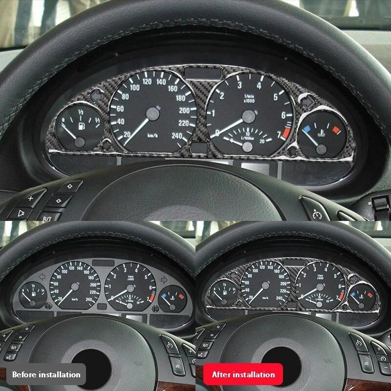 Panou central din fibră de carbon pentru mașină Autocolante decorative pentru capacul panoului pentru cadru decorativ pentru BMW Seria 3 E46 M Power M3 Car Styling