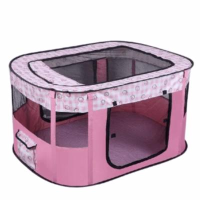 Comfortable Portable Pet Playpen Collapsible Breathable Folding Pet Cage 300D Oxford Cloth Removable Dog Enclosure Travel
