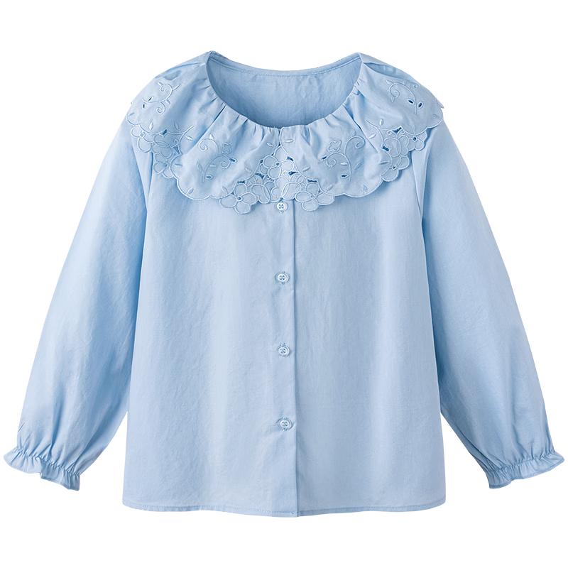 Minibala Girls' Pure Cotton Lapel Shirt