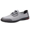 Men's business casual shoes summer breathable mesh hollow thin men's shoes elastic band wear a foot lazy shoes