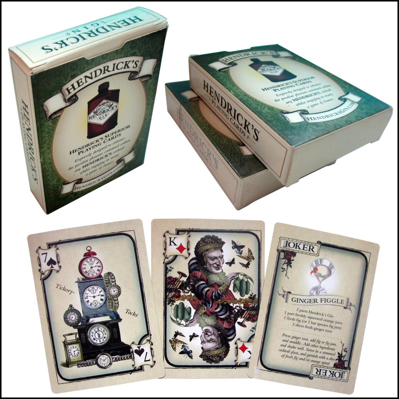 9*6cm Hendrick s Gin Playing Cards Deck - Unusual Victorian Style Collector’s Cards with Cocktail Recipes Full 52-card Deck серый