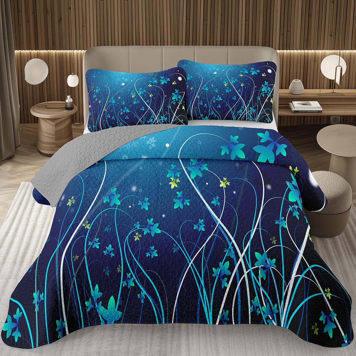 

Abstract Geometry Bedspread Full King 3D Purple Hole Print Quilted Bedding Set Modern Geometric Swirl Coverlet Set For Girl Teen EU Single 135x200cm