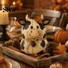 Thanksgiving Home Decor Ornaments Rustic Farmhouse Felt Animal Ornaments, Cute Cow/Pumpkin/Rooster Figurines, Decorative Handmade Animals Fall