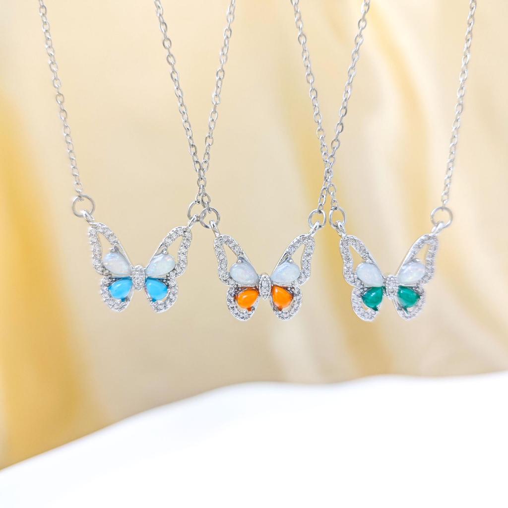 Colorful Butterfly Necklace - Elegant Clavicle Chain Jewelry with High-End Design