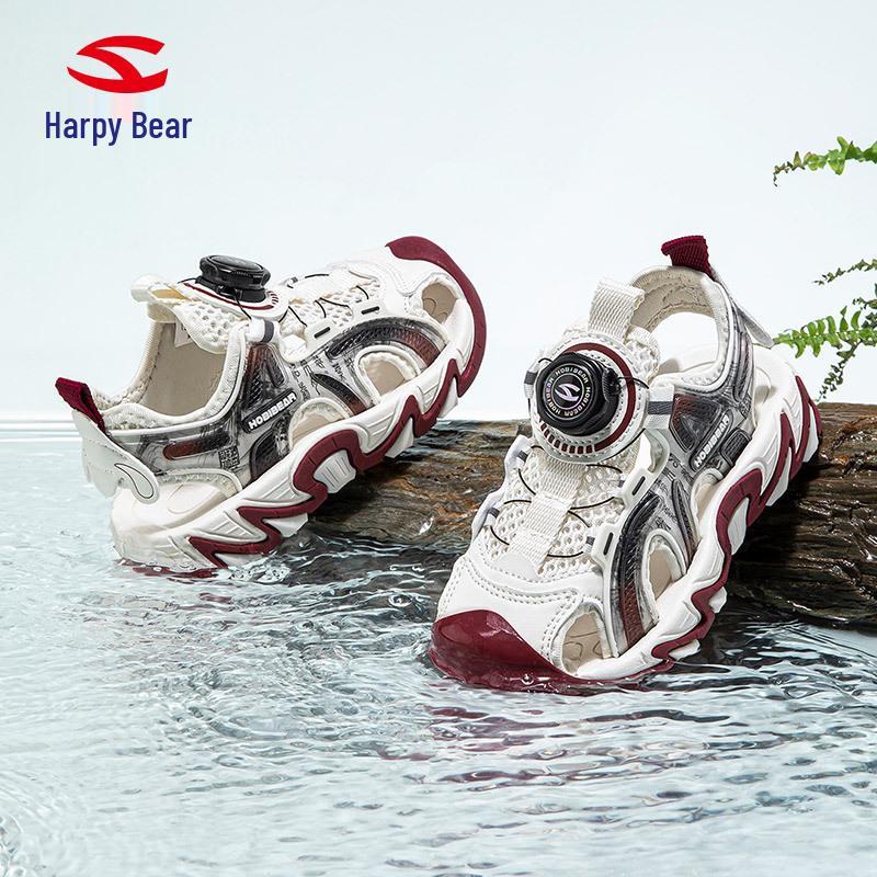 Happy Bear 25 Summer Children's Closed-Toe Beach Sports Sandals with Rotary Button for Boys
