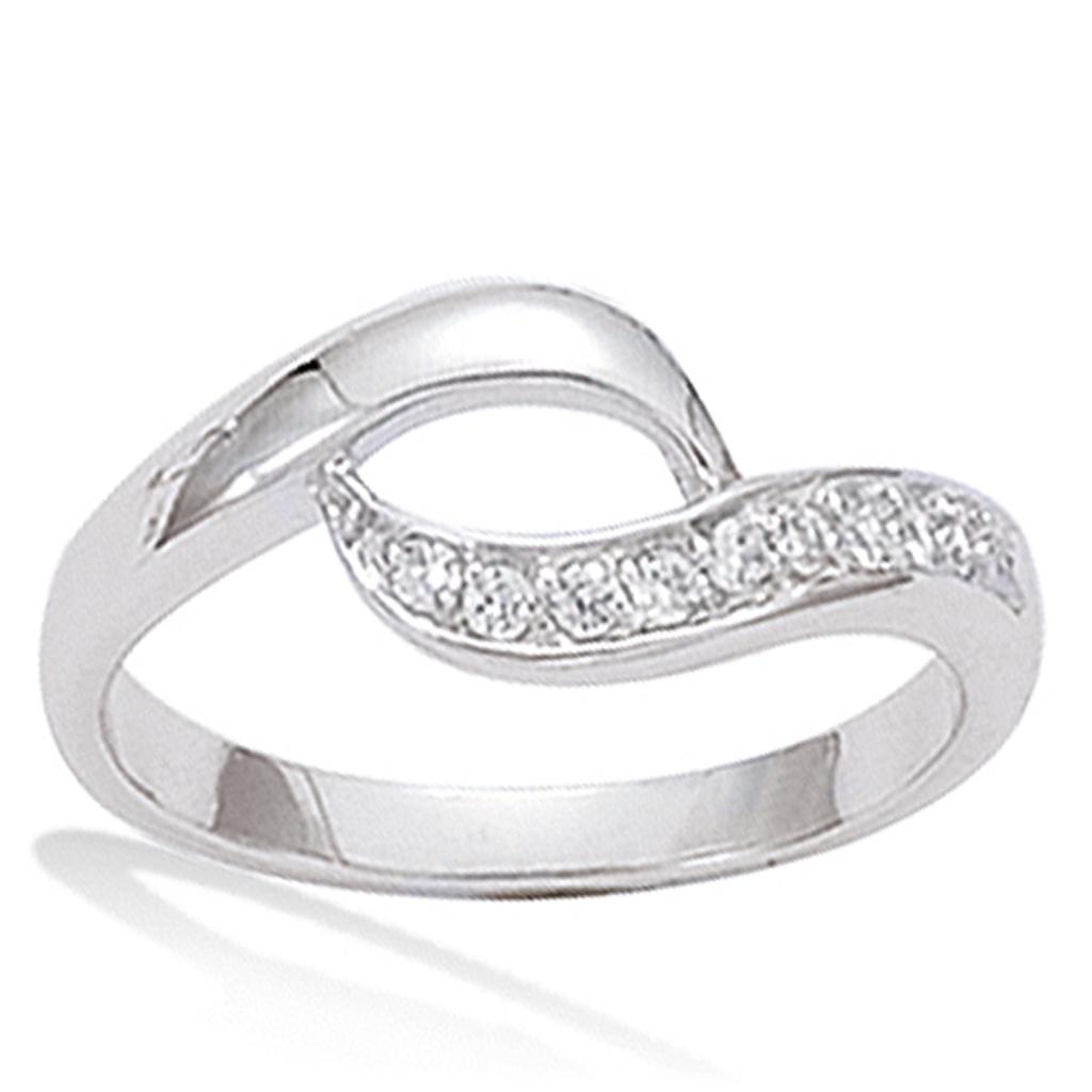 Stříbrný prsten 'Câlin' Stříbřitě bílý (rhodiovaný) - 8 mm