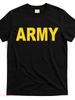 Army Black And Yellow Imprint T ShirtMen's Casual Graphic Print T Shirt Short Sleeve Crew Neck Fashion Tops Soft Comfort