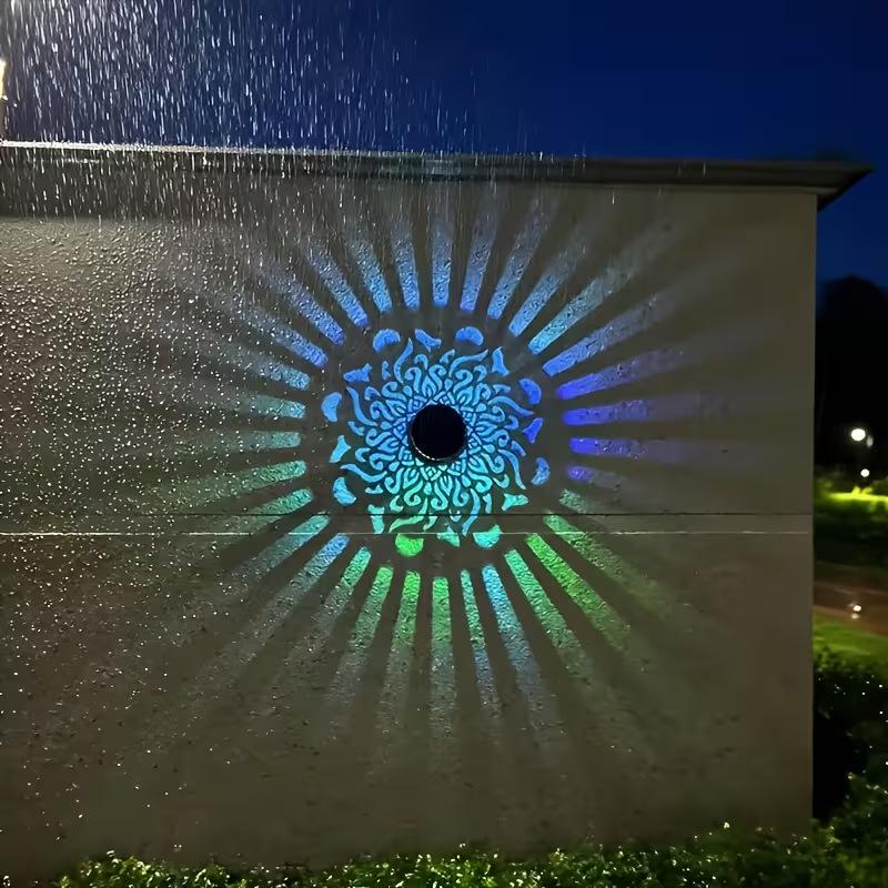 Cross Solar Mandala Sunflower Outdoor Wall Lamp Garden Decoration