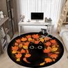1pc Autumn Cat Office Round Area Rug, Indoor Mat Suitable For Office, Under Office Chairs Bedroom Living Room Home Decor, Room Deco