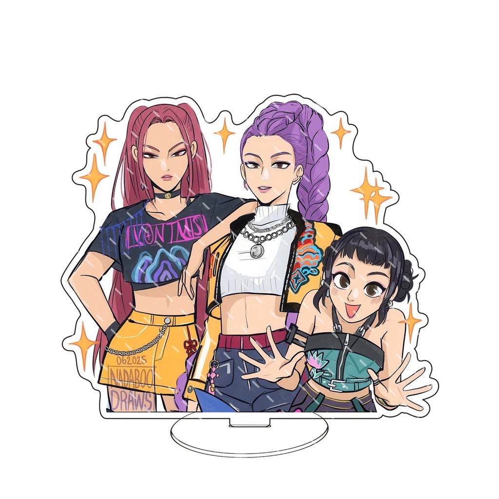 2028@@@Anime KPop Demon Hunters Acrylic Stand Desktop Decor Cartoon Anime Figure Rumi Mira Zoey Sussy Dolls Fans Gift