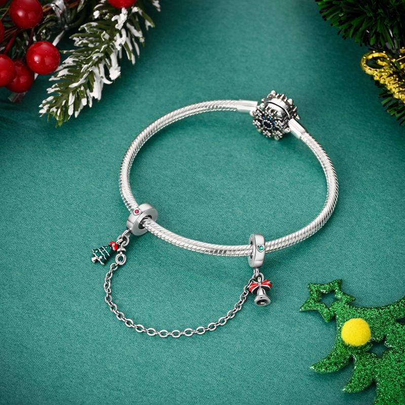 Charm 925 Silver Charms Pendant Santa Claus Christmas Tee Beads Fit Original Bracelet Necklace Charms Jewelry Gift