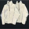 High Street Stand Collar Cotton Puffer Jacket Couples Loose Fit Winter Warm Thick Coat Solid Color Casual Outerwear