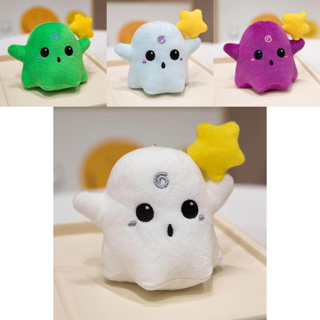 Charming Ghost Plush Backpack Accessory In Various Colors Soft And Cute Short Plush Toy