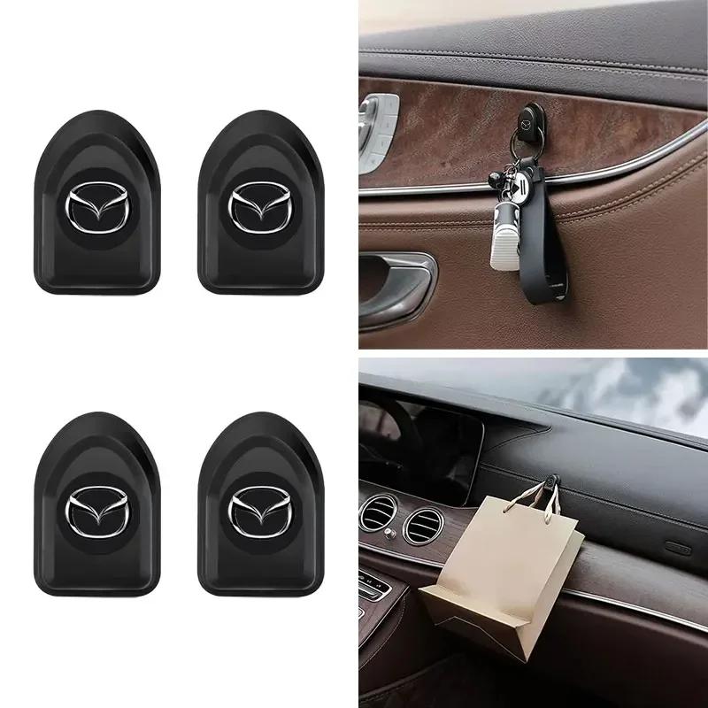 

For Mazda 2 3 4 5 6 7 8 323 626 CX5 CX7 CX9 RX8 MX3 MX5 2/4Pcs Mini Car Hooks USB Cable Headphone Key Storage Hooks Car Goods 2Pcs