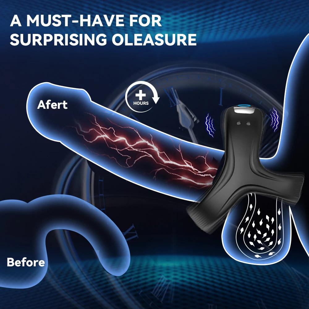 Male lock essence triangular ring USB charging vibration massage lock essence ring male masturbator sex products18+
