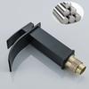 Bathroom Waterfall Basin Faucet Brass Bath Sink Faucet Hot&Cold Water Mixer Vanity Tap Deck Mounted Washbasin Taps