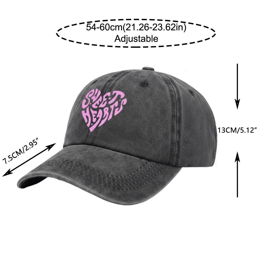 Sweet Heart Printed Visor Baseball Cap For Man Women Hiking Fishing Vacation
