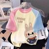 T-shirt Stampata Cartone Animato Elfo Mostro Labubu Bambini Estate Donna Casual Manica Corta T-shirt Top