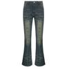 Vintage Jeans Woman Low Rise Rivet Stitching Trousers