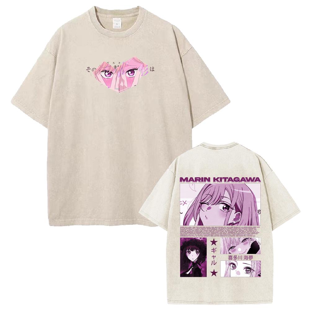 2026 Anime My Dress-Up Darling T-Shirt Marin Süß Bedrucktes Gewaschenes T-Shirt Herren Damen Kleidung Sommer Kurzarm Baumwolle T-Shirts Oberteile