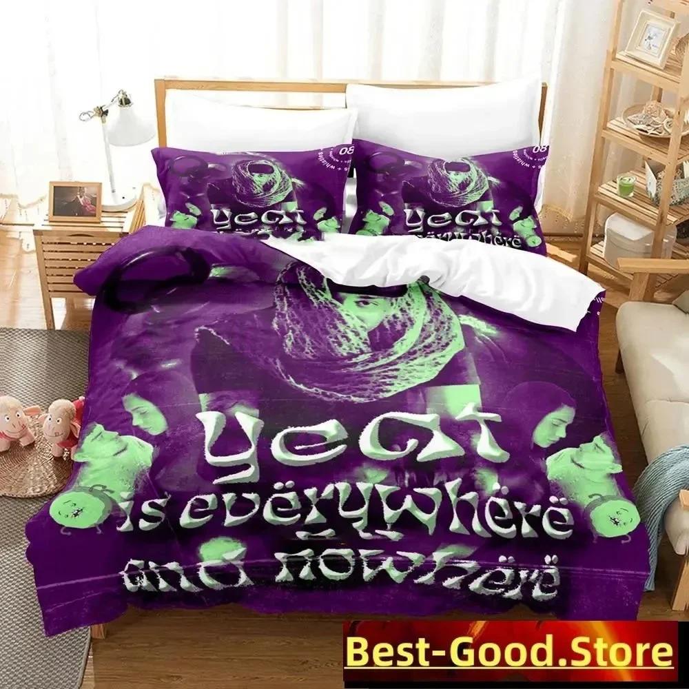 

Comforter 3D Fashion Yeat Rapper Bedding Set Printed With Bed Soft Single Double Queen King Size Boys Adult Bedroom Comforter (quilt)-EU Single(135*200cm)3pcs