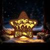 MZ1242 LED Glowing Christmas Star Wooden Night Light Ornament