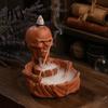 Quemador de Incienso Creativo de Cascada de Humo Calavera, Soporte para Conos de Flujo Inverso, Soporte Artístico de Varilla Difusora Calavera Gótica para Decoración del Hogar de Halloween,