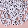 English Alphabet Bead Stringing DIY Jewelry Kit - Square Multicolor Loose Beads (Sizes: 5x5, 6x6, 7x7, 8x8, 10x10)