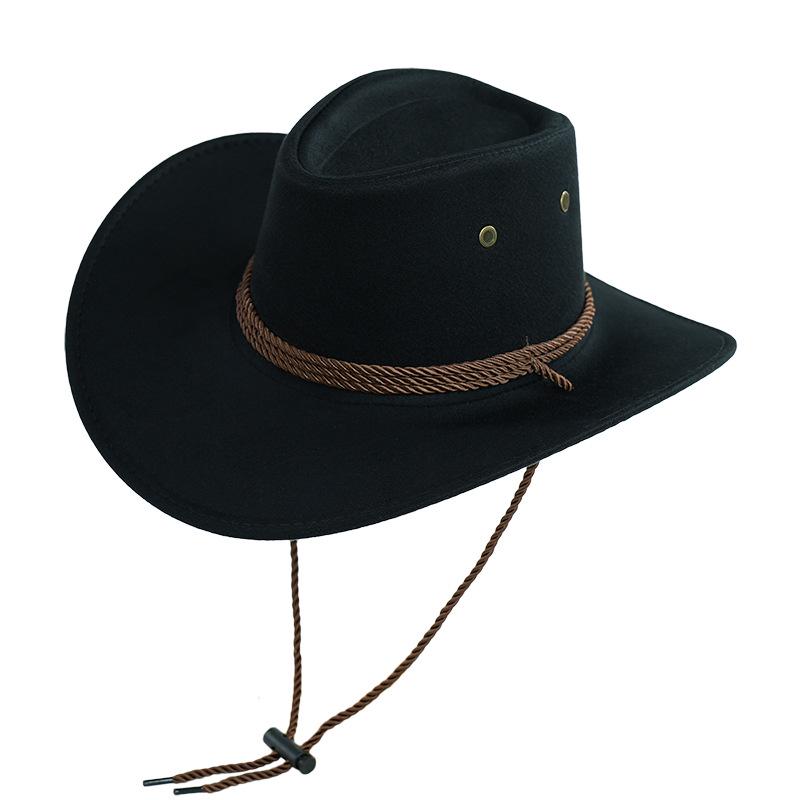 Men's Imitation Suede Western Cowboy Hat for Outdoor Camping & Hiking