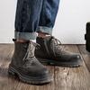 Retro Men Boots Sneakers Outdoor Fashion High Top Anti-slip Wearable Shoes Casual Leather Street Style Ankle Boots Cowboy Boot