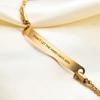 Custom Engraved Logo Gold Plated Stainless Steel 5mm Blank ID Bar Bracelet Inspirational Twisted Chain Bracelets