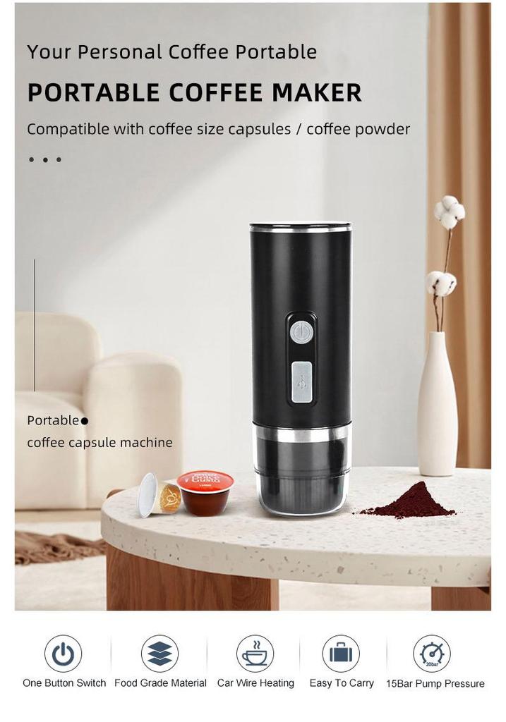 Portable Italian Capsule Coffee Maker for Home & Travel