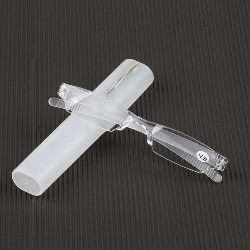 Ultra-Light Transparent Resin Reading Glasses with Pen Holder - Portable Jelly Color Eyewear for Men and Women