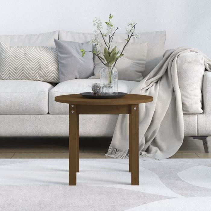 VidaXL Table basse Marron miel Ø 55x45 cm Bois massif de pin 822330