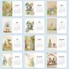 1pc 2026 Hand-Drawn Peter Rabbit Calendar, 12 Unique Illustrations,Monthly Planner, Perfect Gift for Birthdays & Christmas