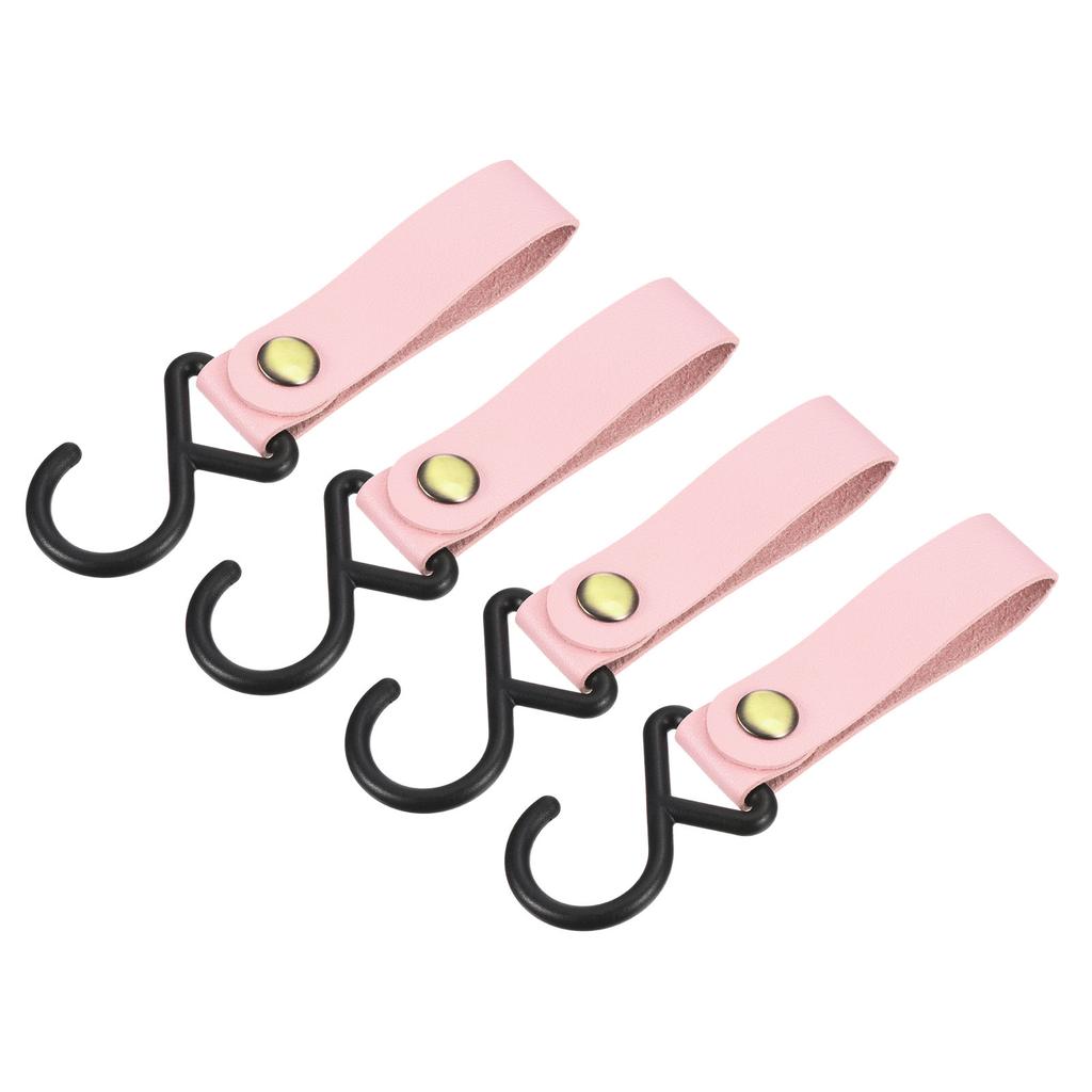 1/2/4pcs Outdoor Camping Triangle S-shaped Hook PU Leather Hook Wind Rope Keychain S Hook Tent PU Clothesline Hook Camping Hook