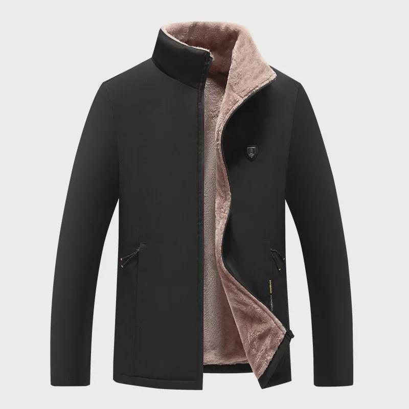 

Осень/Зима 2024 Мужские куртки из утолщенного бархата для людей среднего и пожилого возраста: Тепло и модно. 2XL чёрный