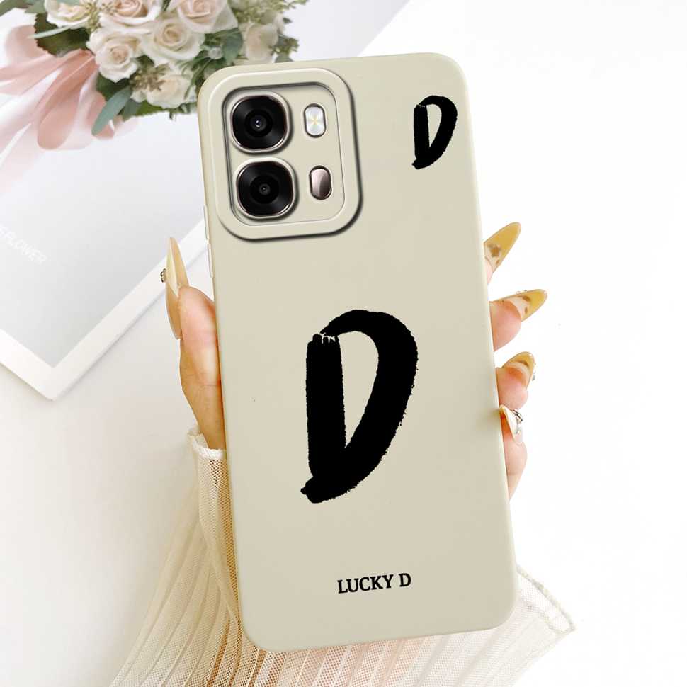For Oppo A6s 5G CPH2789 Case Fashion Lucky Letters A-Z Silicone Back Cover For Oppo A 6s A6S 5G 6.75" Phone Cases Bumper Fundas