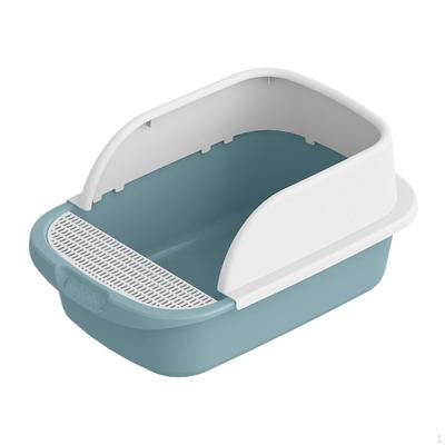 Cat High Sided Semi Enclosed Open Top Pet Toilet Bedpan for Small Medium
