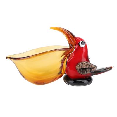 Vogelstatue mit großem Schnabel Tierfigur Desktop-Glasschale zur Aufbewahrung von Süßigkeiten, Schlüsseln und zur Heimdekoration