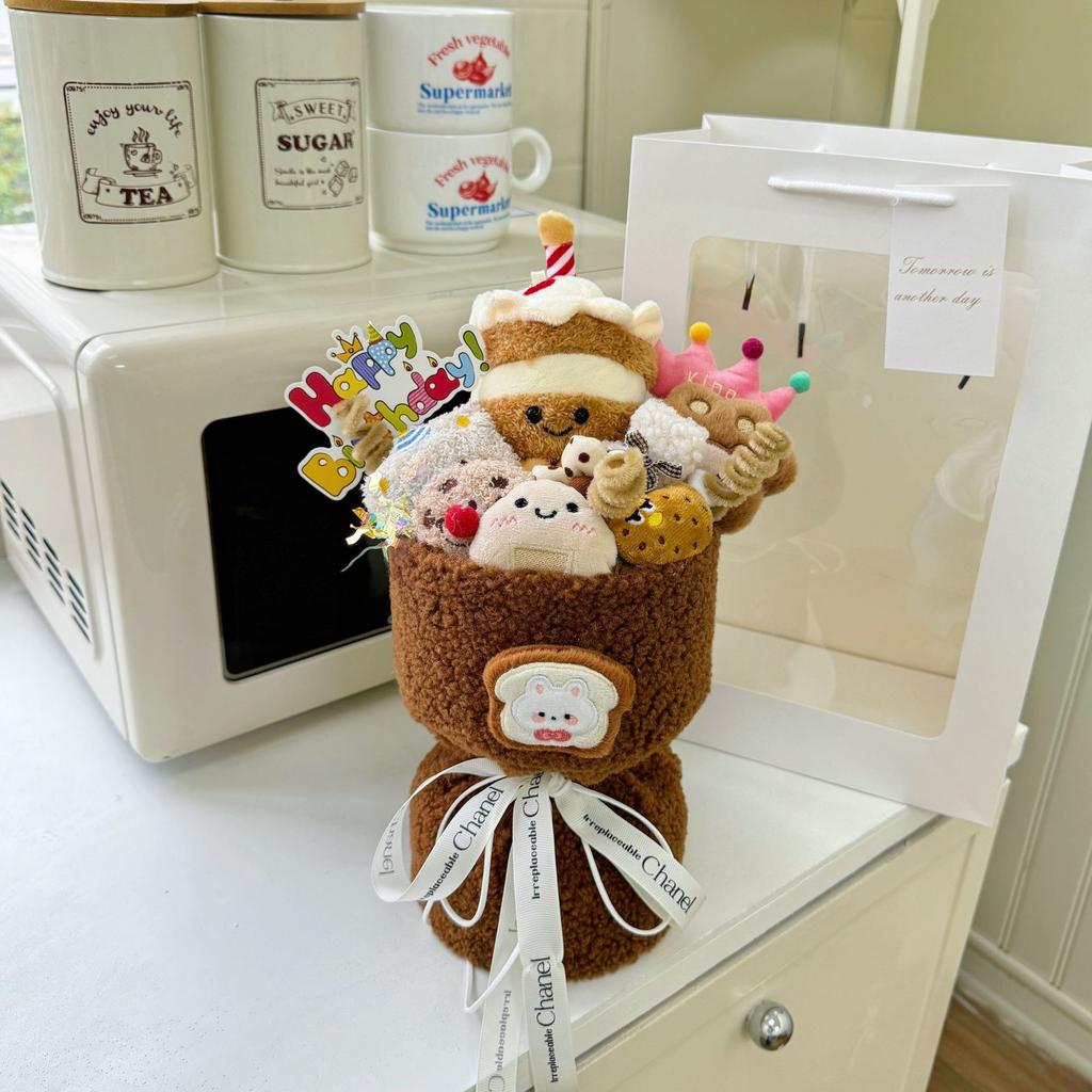 New Year's Ice Cream Doll Bouquet Finished Creative Doll Hand Bouquet To Send Relatives and Friends Finished Souvenir